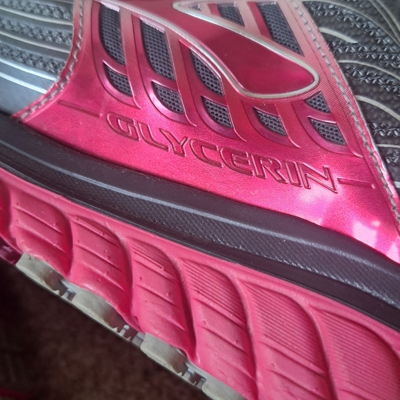 Brooks GLYCERIN 14 Running Shoes Gray And Pink 3D Stretch Print WOMEN Size 7BBro - Picture 8 of 10